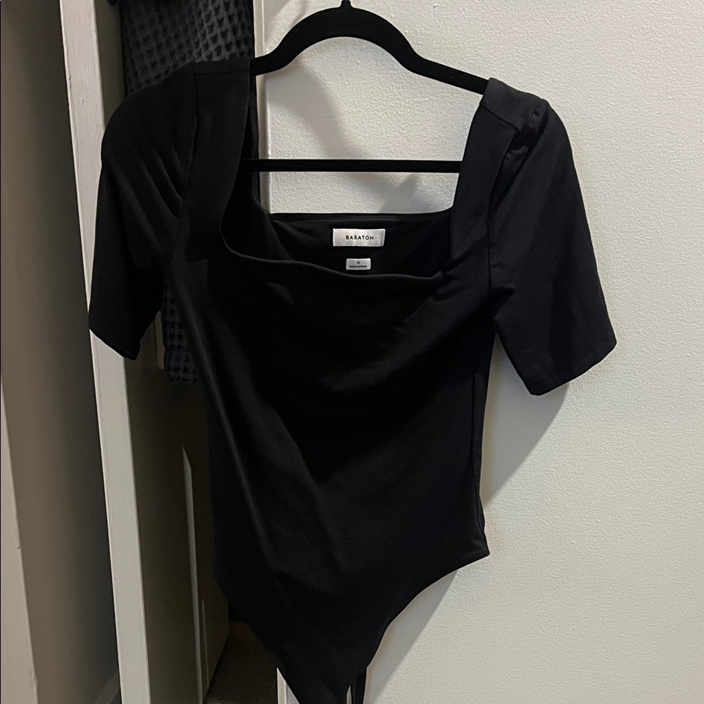 Babaton/Aritzia black Square Neck Bodysuit
